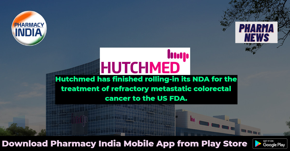 Hutchmed has finished rolling-in its NDA for the treatment of refractory metastatic colorectal cancer to the US FDA.