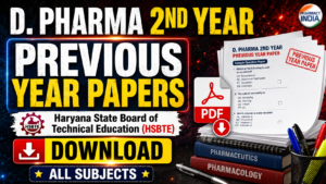 D. Pharma 2nd Year Previous Year Papers Haryana State Board of Technical Education (HSBTE) - Download