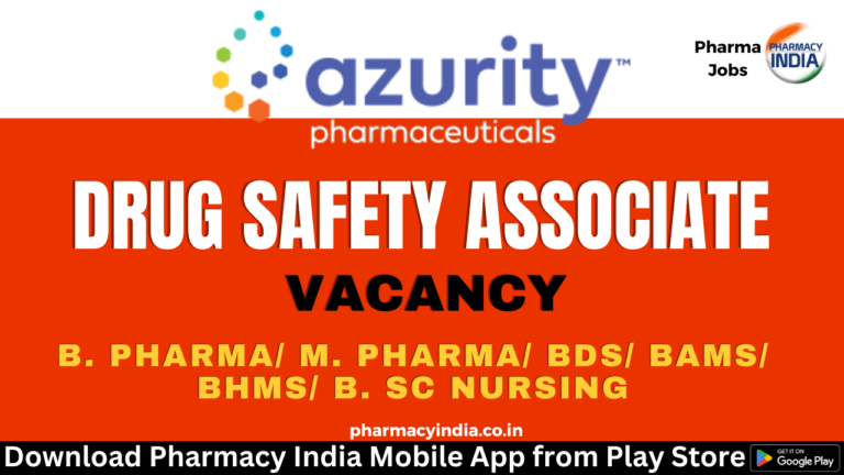 Azurity Pharmaceuticals Is Hiring B. Pharma/ M. Pharma/ Pharma D As A ...