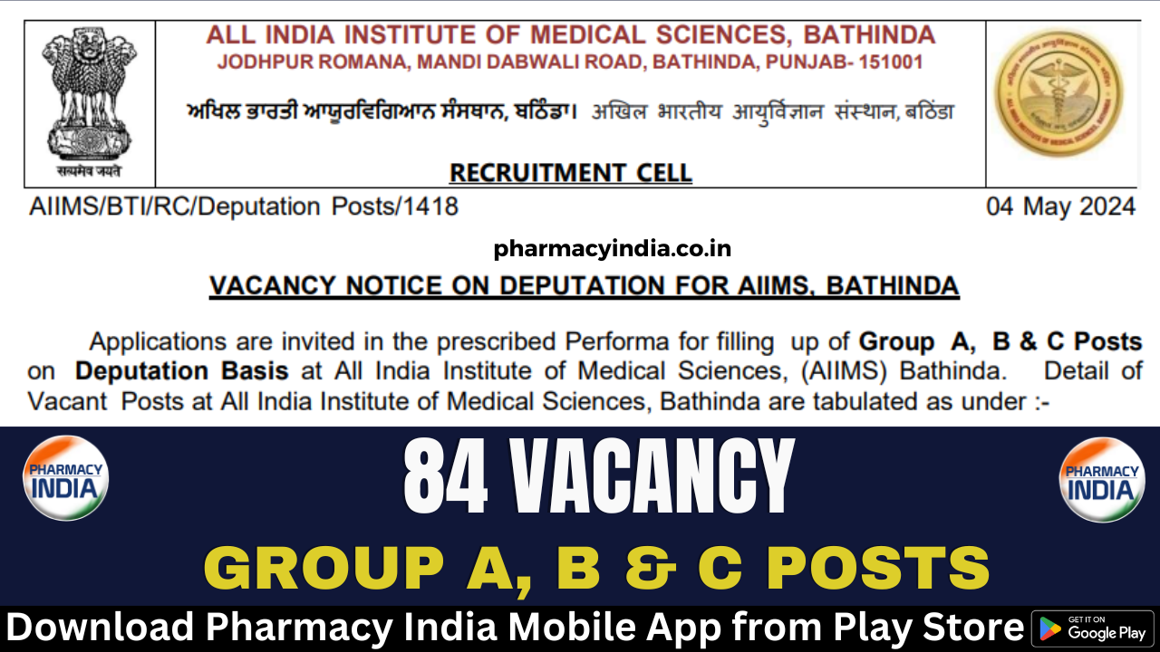 Recruitment for Group A, B & C Posts (84 Posts) at AIIMS Bhatinda – Apply Now