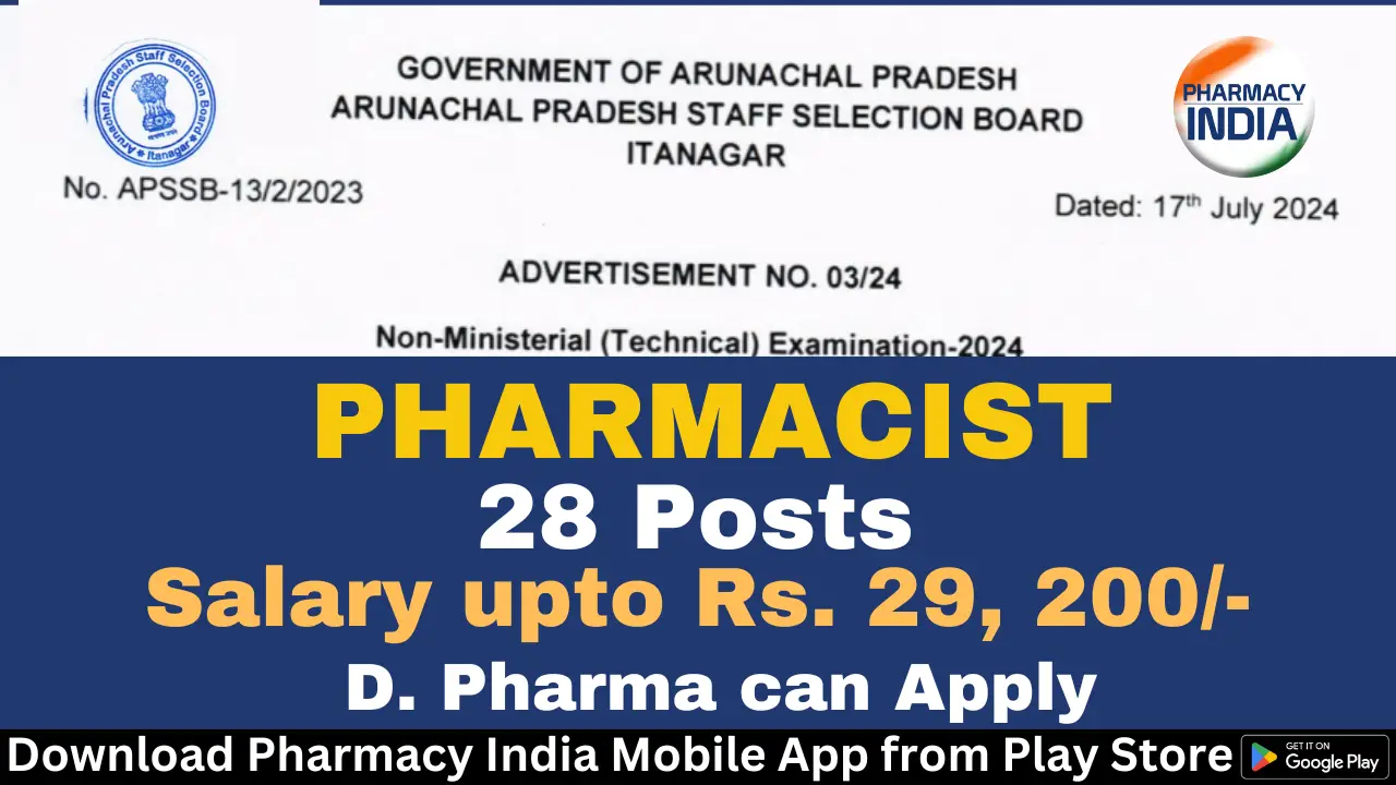 Recruitment of Pharmacists (28 Posts) under Andhra Pradesh Staff Selection Board (APSSB) 2024