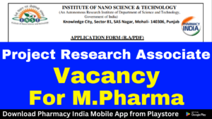 Project Research Associate-I (RA-I) – Institute of Nano Science and Technology, Mohali