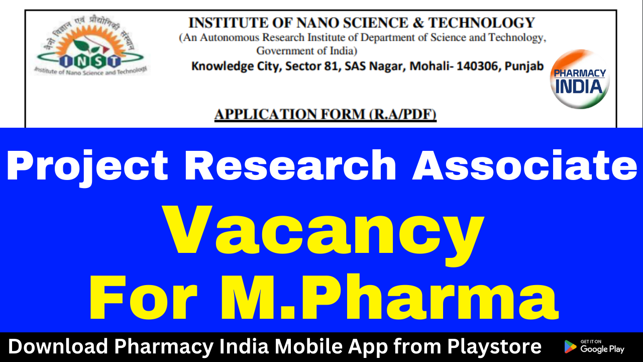 Project Research Associate-I (RA-I) – Institute of Nano Science and Technology, Mohali