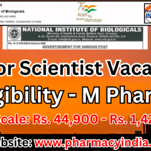 Apply Now: Junior Scientist (M Pharma) Vacancies at NIB