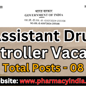 Assistant Drug Controller Vacancy Total Posts 08