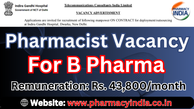 Pharmacist Vacancies at Indira Gandhi Hospital – Apply Now!