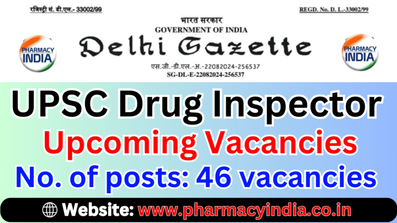 Upcoming UPSC Drug Inspector Vacancy 2024: Eligibility, Pay Scale, and New Rules