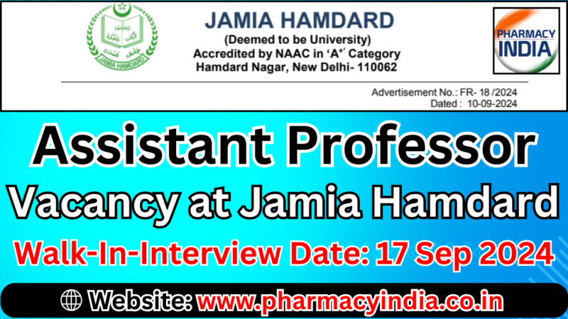 Walk-in Interview for Assistant Professor at SPER Jamia Hamdard