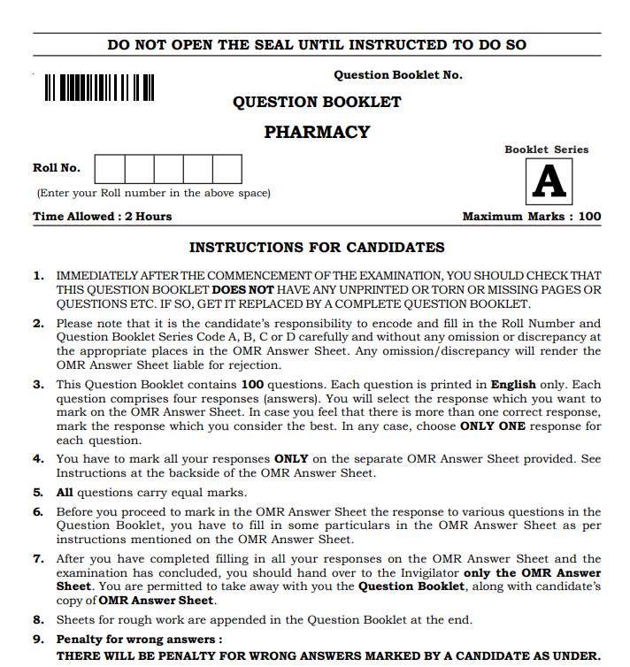 hssc lecturer of pharmacy previous year paper pdf