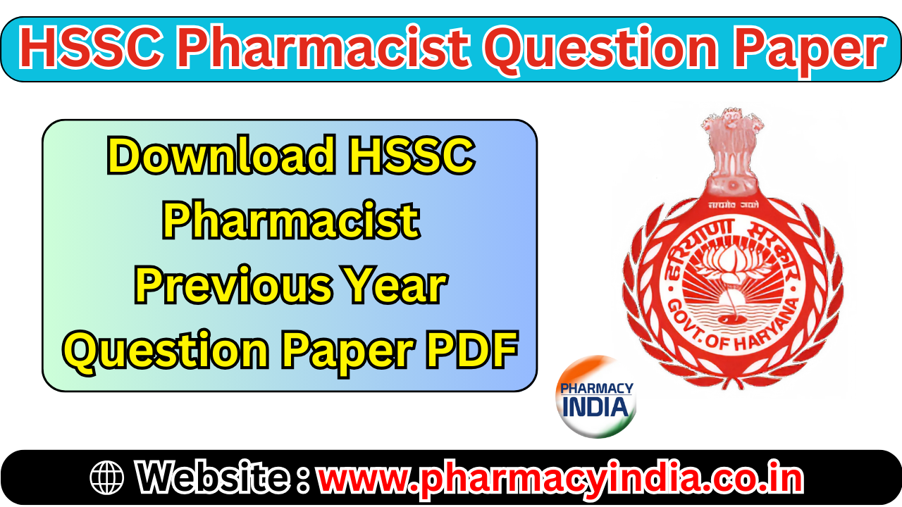 HSSC Lecturer of Pharmacy Previous Year Paper PDF – Free Download