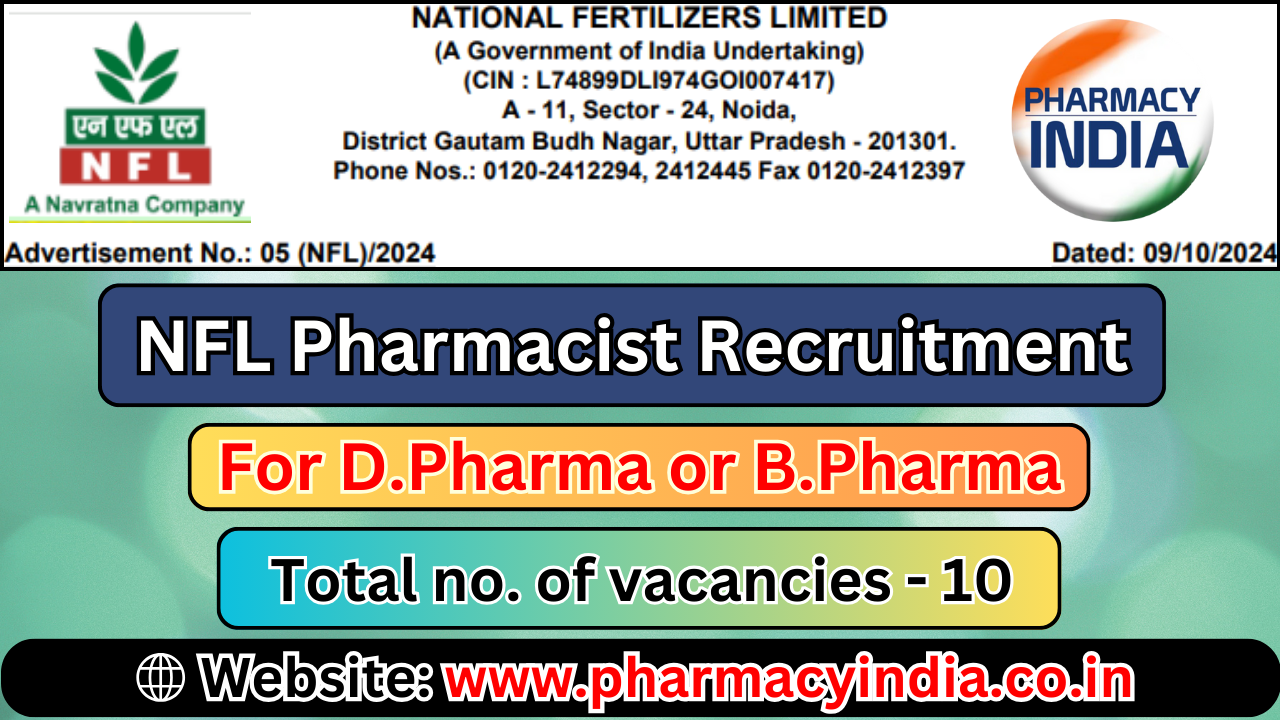 Pharmacist Recruitment at NFL (National Fertilizers Limited)