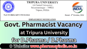 Pharmacist Vacancy at Tripura University