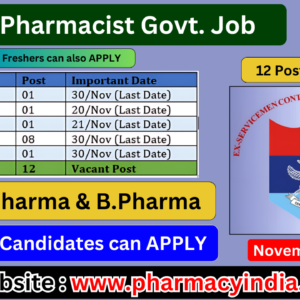 ECHS Pharmacist Jobs 12 Vacancies Across 5 Centers