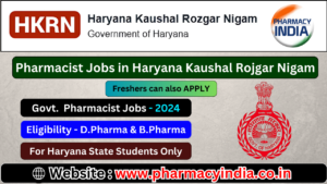 Pharmacist Jobs in Haryana Kaushal Rojgar Nigam