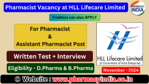 Walk in Selection for Pharmacist Assistant Pharmacist at HLL Lifecare Limited West Bengal