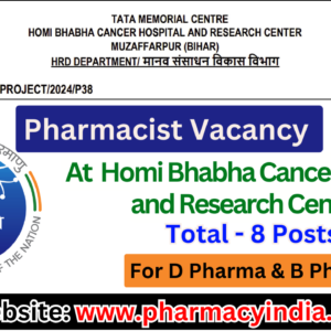 Pharmacist Recruitment at TMC Muzaffarpur – Walk-in on 17th Jan 2025