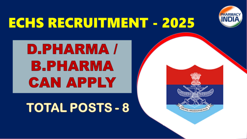 ECHS Pharmacist Recruitment 2025: 08 Vacancies in Rajasthan | Govt Job Alert