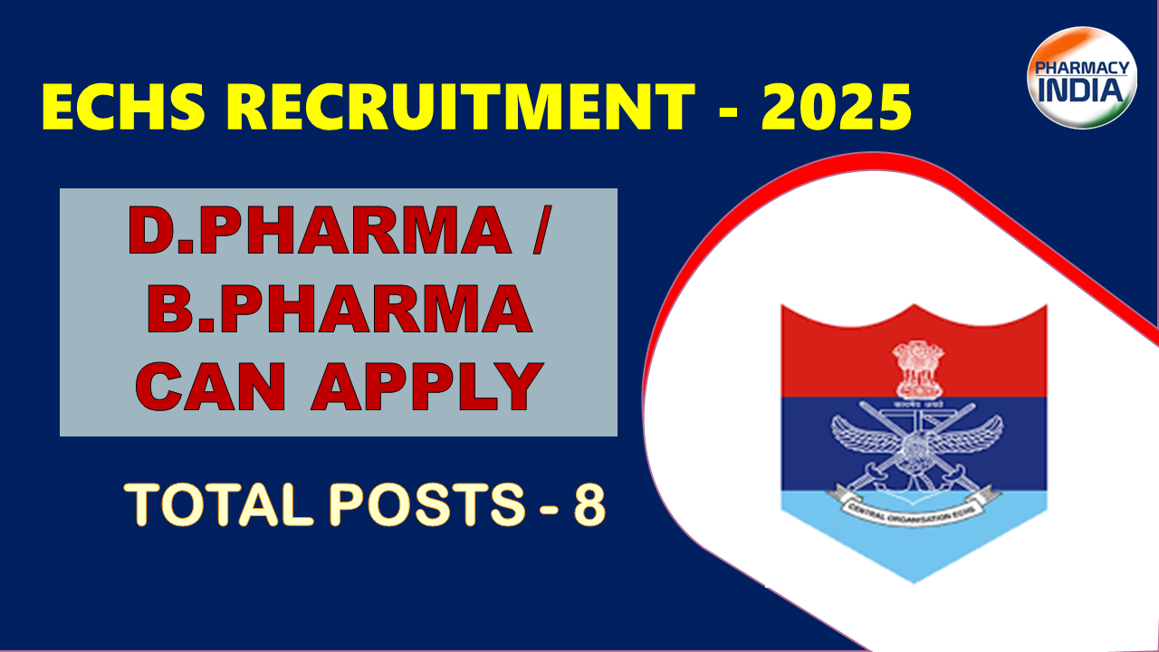 ECHS Pharmacist Recruitment 2025: 08 Vacancies in Rajasthan | Govt Job Alert
