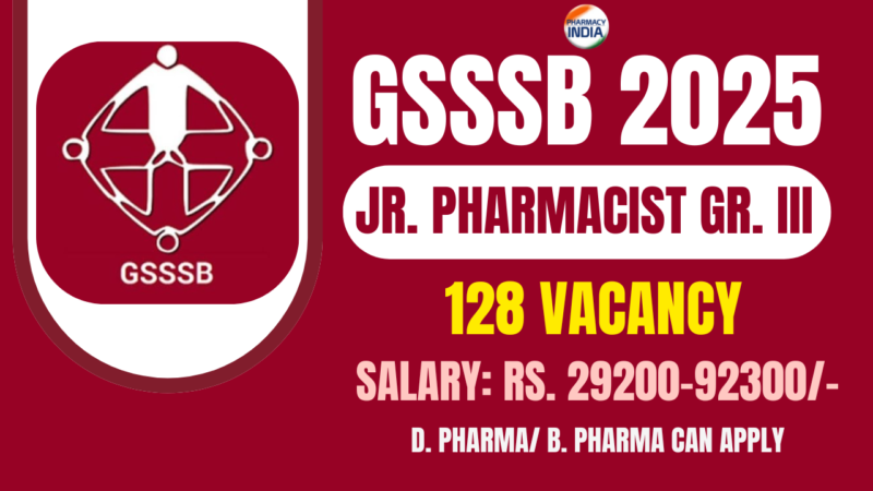 GSSSB Pharmacist Vacancy (128 Posts) 2025 – Eligibility, Age Limit, Salary, Exam Pattern, Important Dates