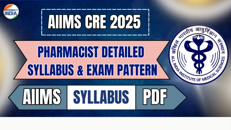 AIIMS CRE Pharmacist Syllabus 2025 | Detailed Exam Pattern - Pharmacy India