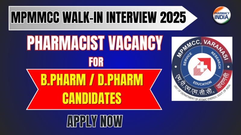 Pharmacist Job Vacancy in Varanasi: Walk-in Interview for B.Pharm/D.Pharm Candidates