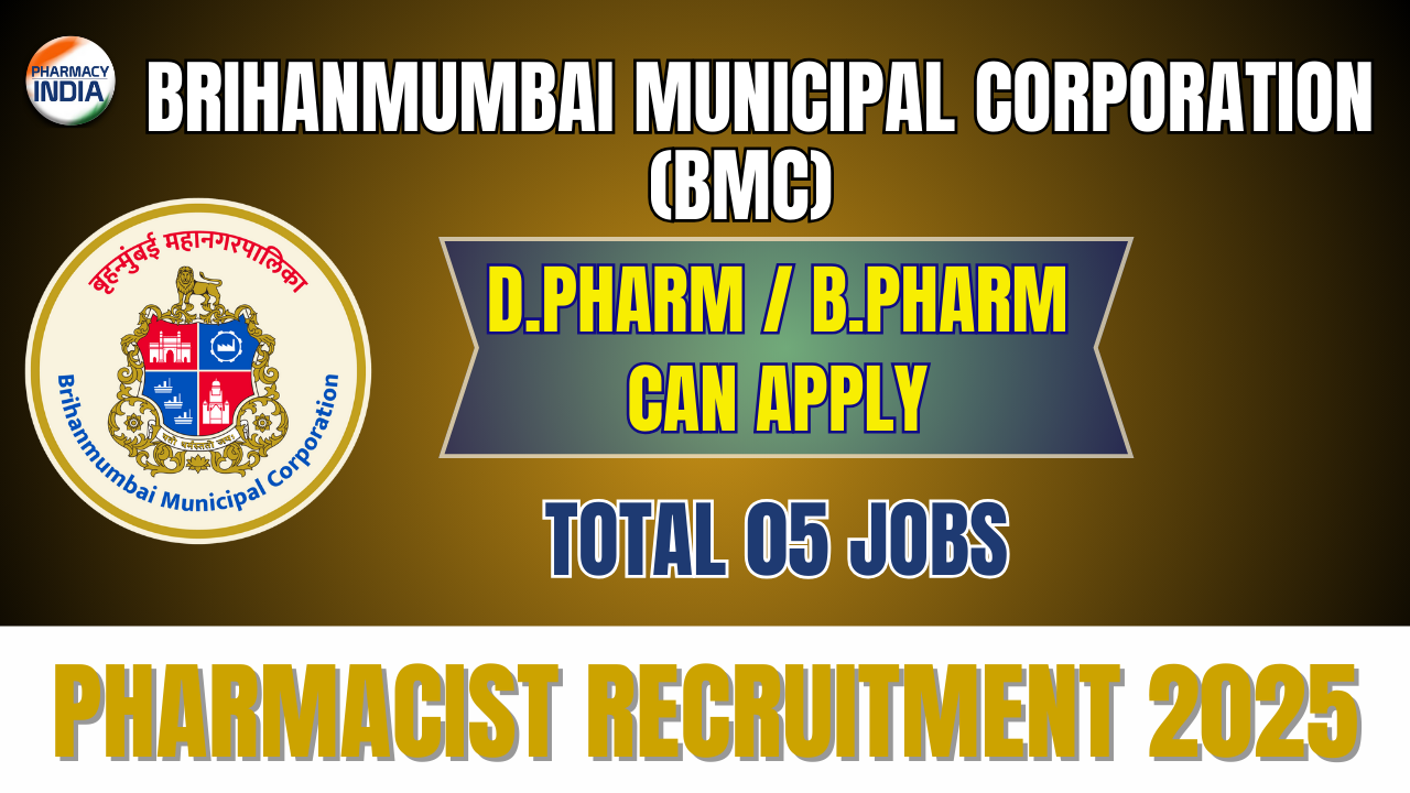 Brihanmumbai BMC Pharmacist & Health Jobs 2025 | National Health Mission Recruitment