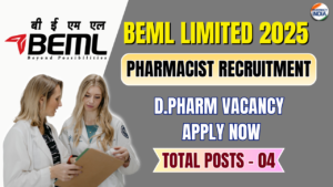BEML Limited Pharmacist Recruitment 2025 | 4 Vacancies | Apply Online by Sep 12