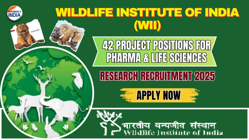 Wildlife Institute of India (WII) Research Recruitment 2025 | 42 Project Positions for Pharma & Life Sciences