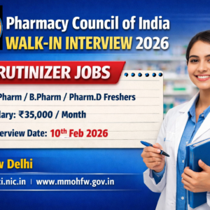 Walk-in Interview at Pharmacy Council of India (PCI) – 2026