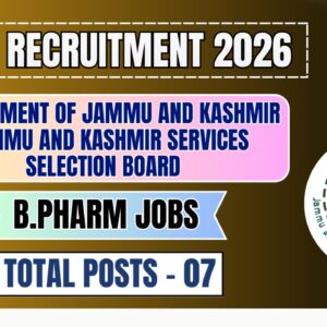 JKSSB Junior Pharmacist & Health Dept Recruitment 2026 | 239 Vacancies | Apply Online