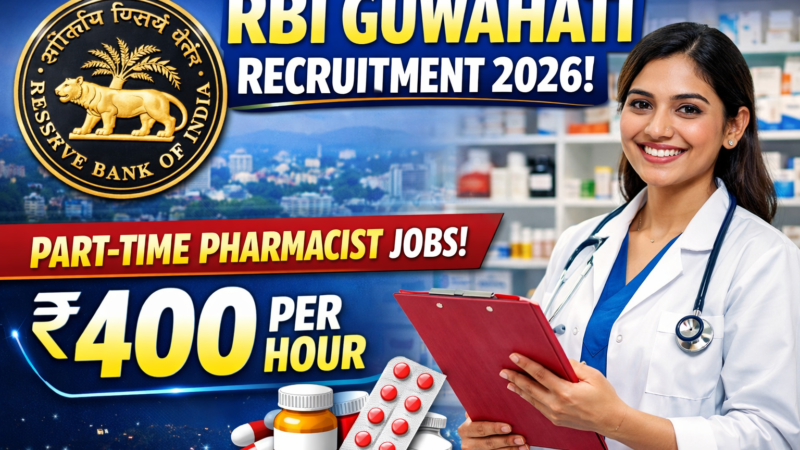 RBI Guwahati Recruitment 2026: Apply for Part-time Pharmacist Posts | ₹400 Per Hour