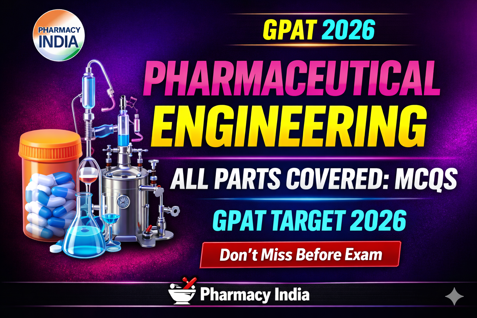 Pharmaceutical Engineering all parts of GPAT MCQs