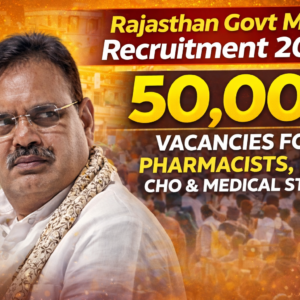 Rajasthan Govt Mega Recruitment 2026: 50,000 Vacancies for Pharmacists, MO, CHO & Medical Staff
