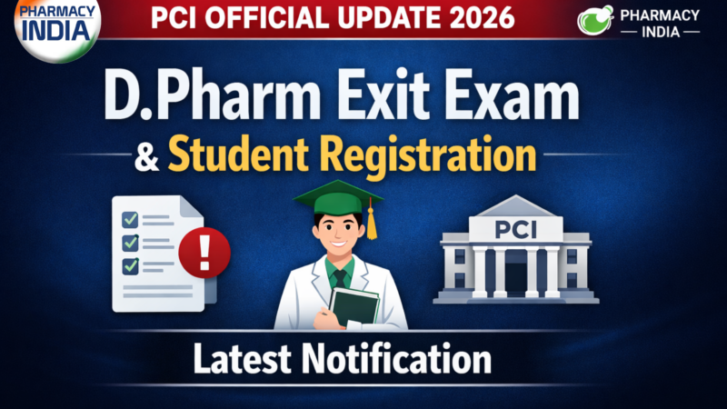PCI Official Update 2026: D.Pharm Exit Exam & Student Registration Guidelines – Latest Notification