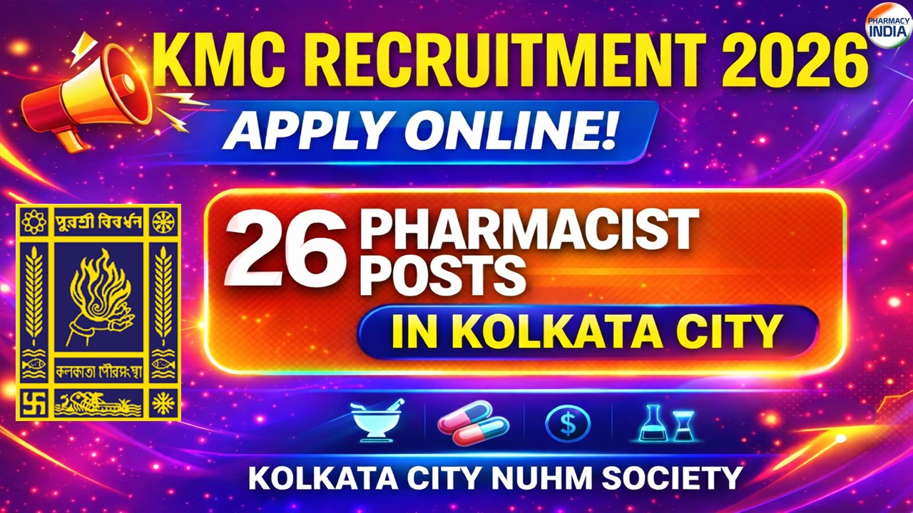 KMC Recruitment 2026: Apply Online for 26 Pharmacist Posts in Kolkata City NUHM Society