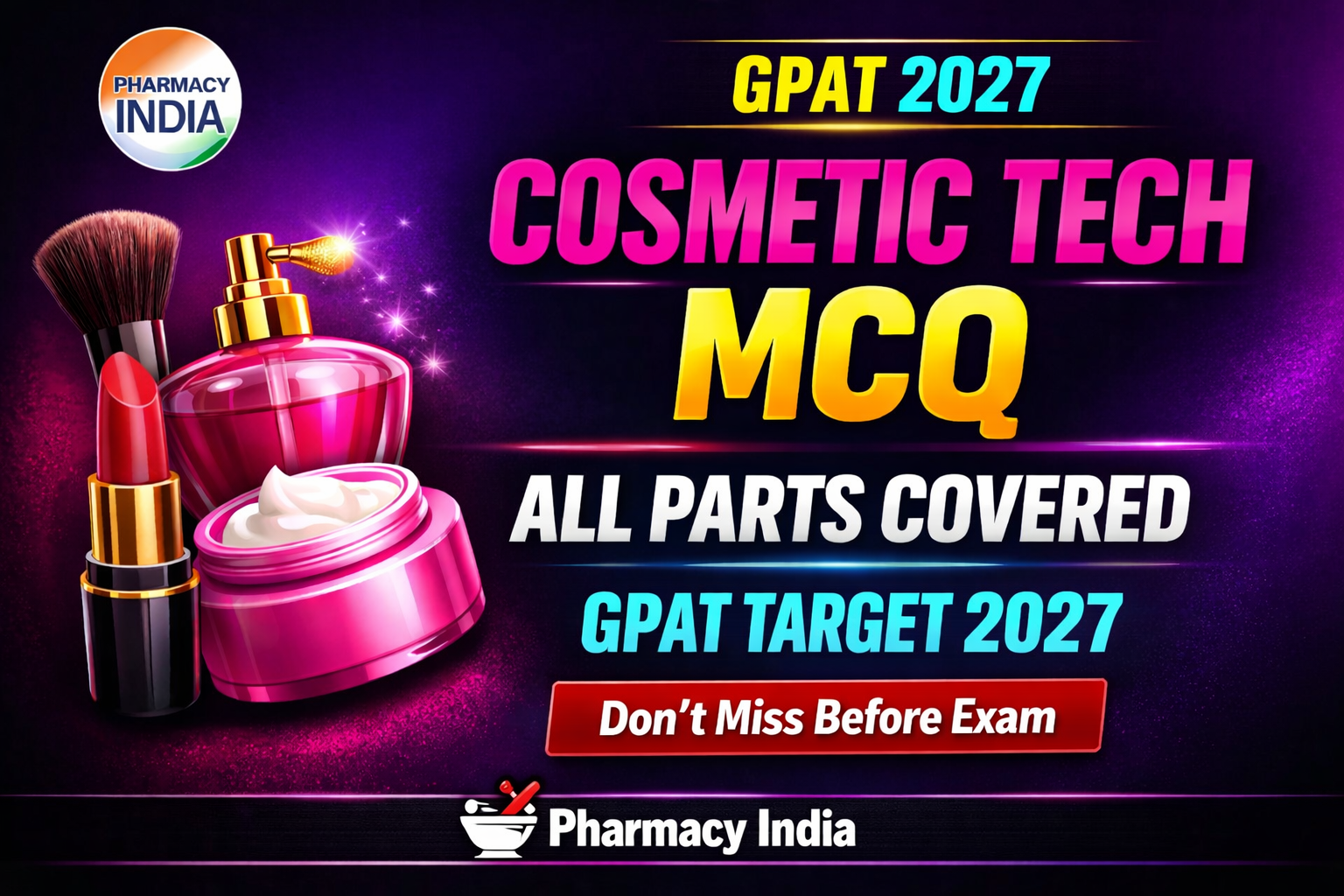 Cosmetic technology all part of GPAT MCQs