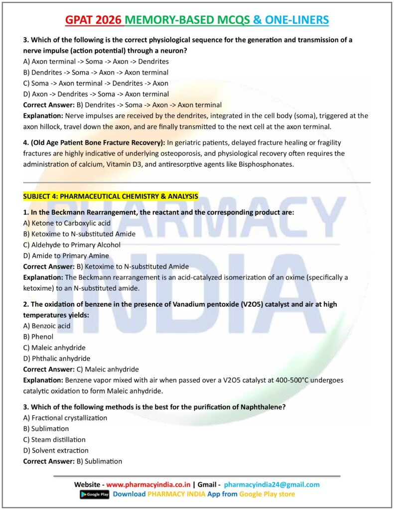GPAT 2026 MEMORY BASED MCQS AND ONE LINERS ALL SUBJECTS images 12