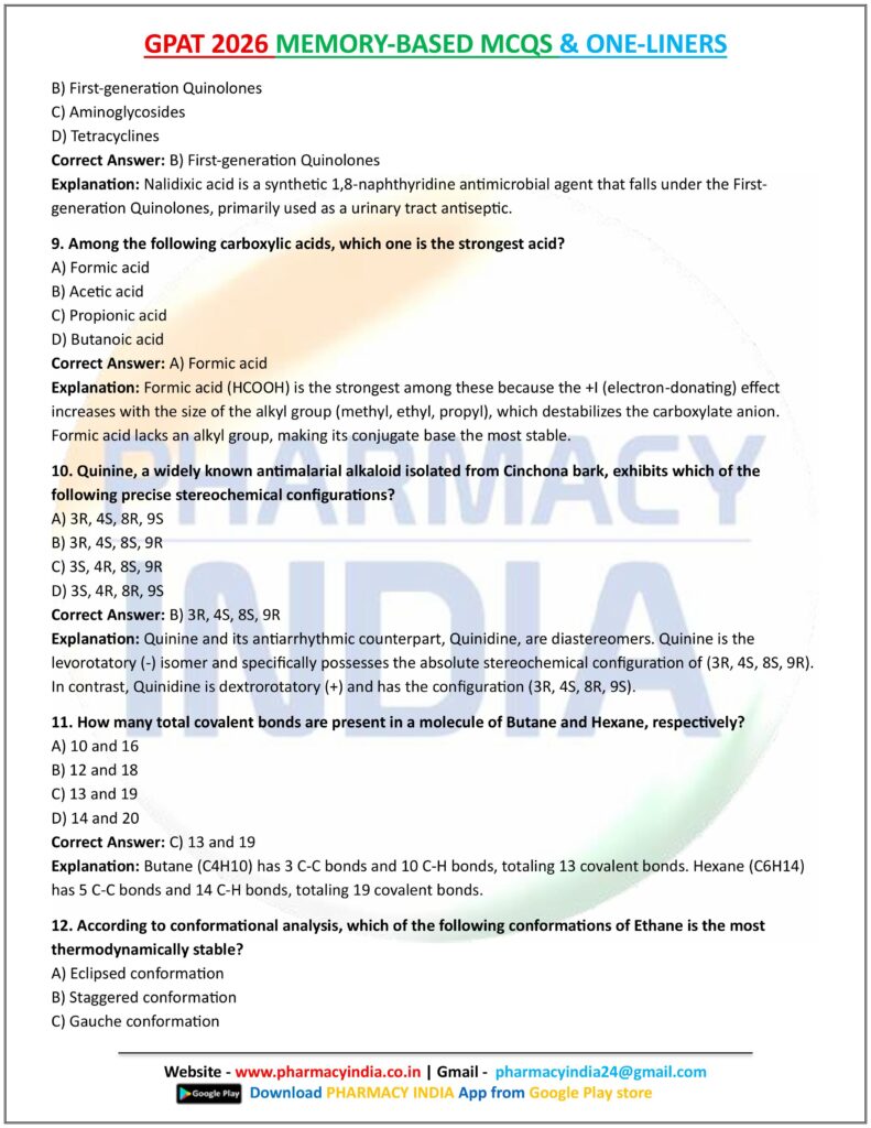 GPAT 2026 MEMORY BASED MCQS AND ONE LINERS ALL SUBJECTS images 14