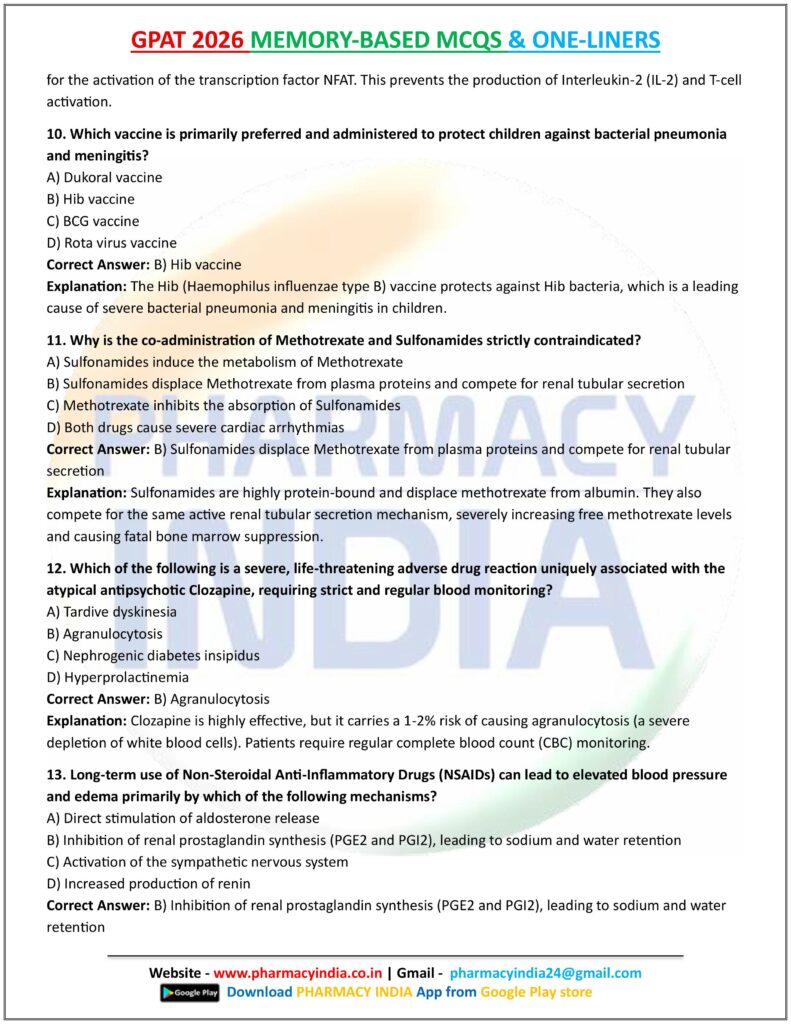 GPAT 2026 MEMORY BASED MCQS AND ONE LINERS ALL SUBJECTS images 7