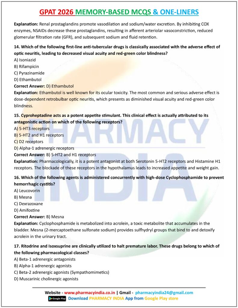 GPAT 2026 MEMORY BASED MCQS AND ONE LINERS ALL SUBJECTS images 8