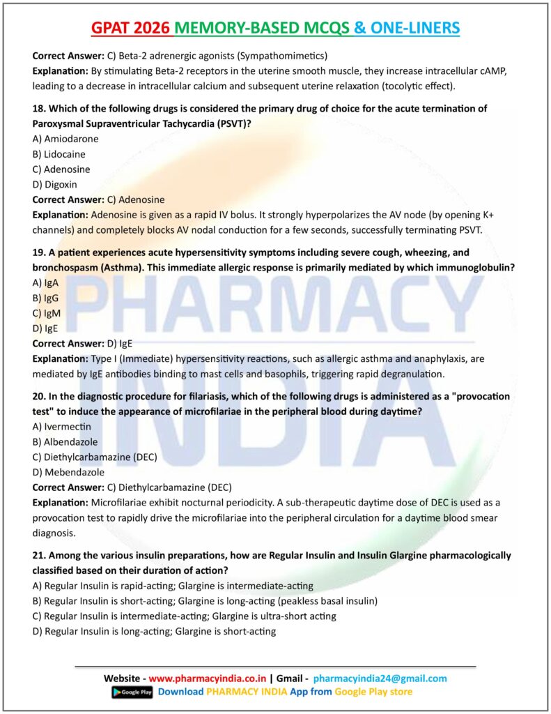GPAT 2026 MEMORY BASED MCQS AND ONE LINERS ALL SUBJECTS images 9