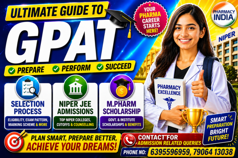 Ultimate Guide to GPAT: Selection Process, NIPER JEE Admissions, & M.Pharm Scholarship