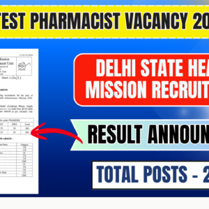 DSHM Pharmacist Final Result 2026 Released: Check PM-ABHIM Selection List of 200 Candidates