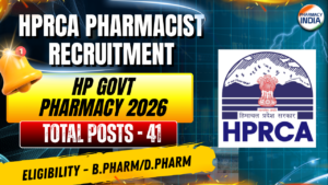 HPRCA Pharmacist Recruitment 2026 | HP Govt Pharmacy Jobs | 41 Vacancies Notification