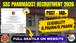 SSC Phase XIV 2026 Pharmacist Recruitment | 140+ Vacancies for B.Pharm & D.Pharm graduates