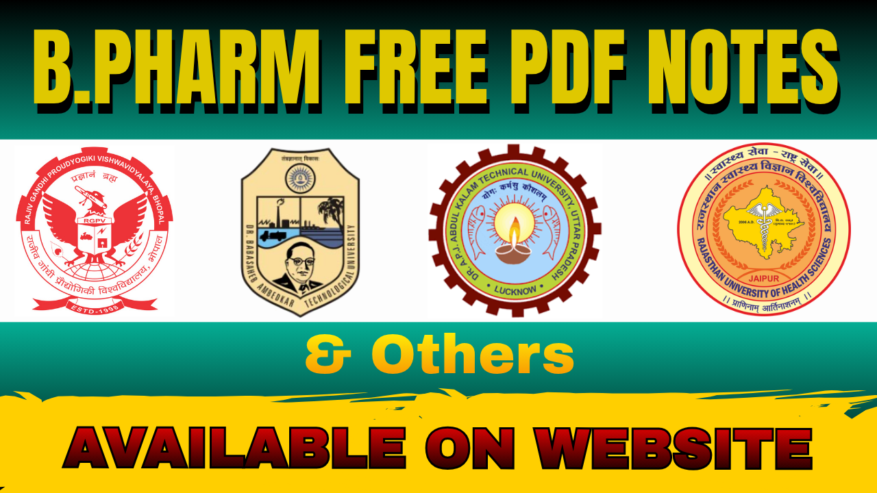 B Pharma Notes – Download PDF Free | Pharmacy India