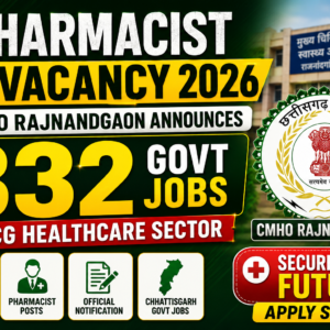 Pharmacist Vacancy 2026: CMHO Rajnandgaon Announces 332 Govt Healthcare Jobs in CG