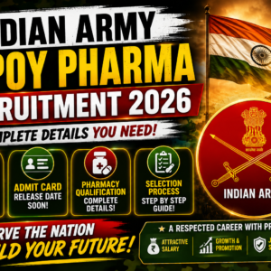 Army Sepoy Pharma Recruitment 2026: Exam Date, Admit Card & Pharmacy Qualification Details