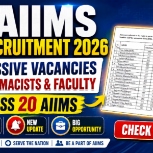 AIIMS Recruitment 2026: Massive Vacancies for Pharmacists & Faculty across 20 AIIMS – Check Details!