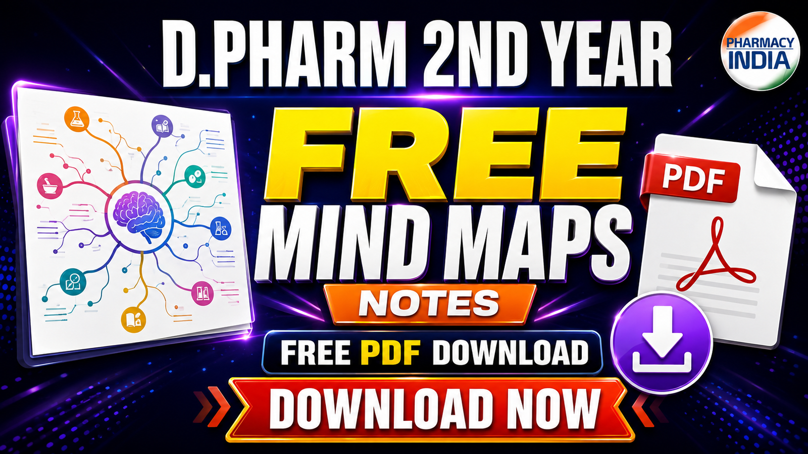 D.PHARM 2ND YEAR FREE MINDMAPS NOTES | FREE PDF DOWNLOAD